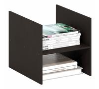 Furinno Cubicle Inserto para Cubo, Organizador de Cubos con repisa en H, Accesorio de repisa de 2 Niveles, Compatible con Furinno Triple Thick Cubes y IKEA Kallax, Negro Roble Oscuro
