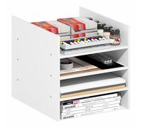 Furinno Cubicle Inserto para Cubo, Organizador de Cubos de 3 estantes, Accesorio de repisa de 3 Niveles, Compatible con Furinno Triple Thick Cubes y IKEA Kallax, Blanco