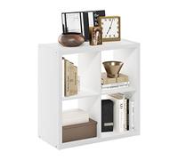 Furinno Cubicle - Organizador de Almacenamiento Decorativo con Parte Trasera Abierta, 4 Cubos, Color Blanco