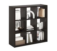 Furinno Cubicle - Organizador de Almacenamiento Decorativo con Parte Trasera Abierta, 9 Cubos, Roble Oscuro