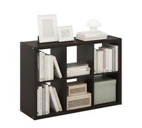 Furinno Cubicle - Organizador de Almacenamiento Decorativo con Respaldo Abierto, 6 Cubos, Roble Oscuro