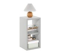 Furinno Cubículo Organizador de Almacenamiento Decorativo con Parte Trasera Abierta, 2 Cubos, Gris Claro