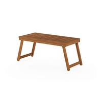Furinno DALAM Mesa de Patio, Mesa Lateral Plegable para Exterior con Tablero de Listones, Mesa de Café, para Interior, Balcón, Patio, Jardín, Porche