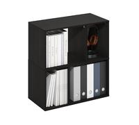 Furinno DALY Estantería De 4 Cubos, Organizador De Almacenamiento con Compartimentos Irregulares, 11,7 X 23,6 X 24,7, para Sala De Estar, Dormitorio Y Oficina En Casa, Color Espresso
