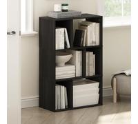 Furinno DALY - Estantería de 6 Cubos, Estante Negro para Libros, Organizador de Almacenamiento con Compartimentos Irregulares, 11.7 x 23.6 x 36.8 Pulgadas, para Sala de Estar, Dormitorio, Oficina en