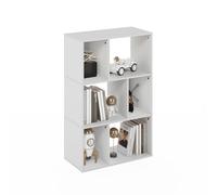 Furinno DALY Estantería De 6 Cubos, Organizador De Almacenamiento con Compartimentos Irregulares, 11,7 X 23,6 X 36,8 Cm, para Sala De Estar, Dormitorio Y Oficina En Casa, Color Blanco