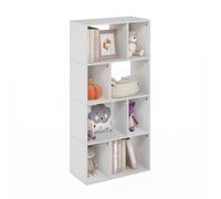 Furinno DALY Estantería De 8 Cubos, Organizador De Almacenamiento con Compartimentos Irregulares, 11,7 X 23,6 X 49, para Sala De Estar, Dormitorio Y Oficina En Casa, Color Blanco