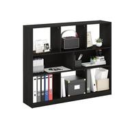 Furinno DALY Librería Horizontal de 3 Niveles con 8 Cubos, Estantería, Organizador de Almacenamiento, Ancho 47, Espresso