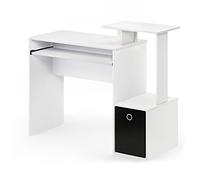 Furinno Econ Multipurpose Home Office Escritorio, Tabla de Madera aglomerada, Blanco/Negro, 40.01 x 40.01 x 86.61 cm