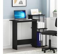 Furinno Efficient - Escritorio Negro para computadora de 29 Pulgadas con estantes Laterales, Escritorio para Juegos con 3 estantes Abiertos, Escritorio de Oficina en casa, para Oficina en casa, Sala