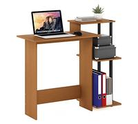 Furinno Efficient Home Escritorio ordenador portátil, Cerezo Claro/Negro