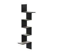 Furinno Estante De Esquina Gris/Negro (Gris Roble Francés/Negro) 5 livelli rettangolari