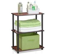 Furinno Estante De Exhibición Multipropósito Compacto De 3 Niveles Turn-N-Tube, Cereza Oscura