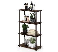 Furinno Estante De Exhibición Multipropósito De 4 Niveles Turn-N-Tube, Nogal / Marrón, 99557Wn / BR