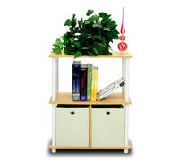 Furinno Estantería, Madera de Haya y Blanco, Pack de 1