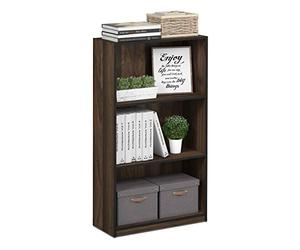 Furinno Estanterías, Madera, Nogal De Columbia / Negro, Talla Única 99736Cwn