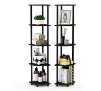 Furinno Estantes sin Herramientas, Espresso/Black, 5-Tier