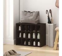 Furinno FANO Zapatero, Organizador de 15 Cubos, apilable, 29 × 61.5 × 49 cm, para Armario, Entrada, Oficina y Garaje, Roble Oscuro Negro