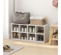 Furinno FANO Zapatero, Organizador de Zapatos de 8 Cubos, apilable, 29.7 × 91.2 × 39.6 cm, para Entrada de Armario, Oficina, Garaje, Blanco