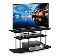 Furinno Frans Soporte 3 Niveles Turn-N-Tube para TV de hasta 46", Engineered Wood, Roble Negro, Eilzeln