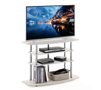 Furinno Frans Soportes de TV sin Herramientas, Madera de ingeniería, Roble Blanco, Talla única
