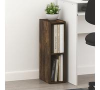 Furinno Fulda De 2 Niveles con Estante De Almacenamiento De 15 Cm De Ancho, 23,5 X 15,9 X 54,5 Cm, para Sala De Estar, Dormitorio Y Oficina En Casa, Color Pino Ámbar