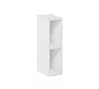 Furinno Fulda De 2 Niveles con Estante De Almacenamiento De 15 Cm De Ancho, 23,5 X 15,9 X 54,5 Cm, para Sala De Estar, Dormitorio Y Oficina En Casa, Color Blanco