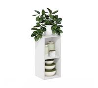 Furinno Fulda De 2 Niveles con Estante De Almacenamiento De 25 Cm De Ancho, 23,5 X 24,8 X 54,4 Cm, para Sala De Estar, Dormitorio Y Oficina En Casa, Color Blanco