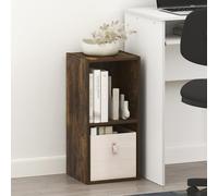 Furinno Fulda De 2 Niveles con Estante De Almacenamiento De 25 Cm De Ancho, 23,5 X 24,8 X 54,4 Cm, para Sala De Estar, Dormitorio Y Oficina En Casa, Color Pino Ámbar