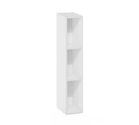 Furinno Fulda De 3 Niveles con Estante De Almacenamiento De 15 Cm De Ancho, 24,5 X 15,9 X 80 Cm, para Sala De Estar, Dormitorio Y Oficina En Casa, Color Blanco