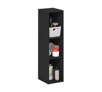 Furinno Fulda De 3 Niveles con Estante De Almacenamiento De 20 Cm De Ancho, 24,5 X 20,9 X 80 Cm, para Sala De Estar, Dormitorio Y Oficina En Casa, Madera Negra