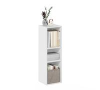 Furinno Fulda Librería con Estantería para Ahorrar Espacio de 3 Niveles, Anchura 25 cm, Blanco