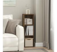 Furinno Fulda De 3 Niveles con Estante De Almacenamiento De 25 Cm De Ancho, 23,5 X 24,8 X 80 Cm, para Sala De Estar, Dormitorio Y Oficina En Casa, Color Pino Ámbar