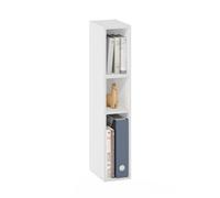 Furinno Fulda Librería con Estantería para Ahorrar Espacio de 3 Niveles, Anchura 15 cm, Blanco