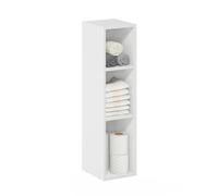 Furinno Fulda Librería con Estantería para Ahorrar Espacio de 3 Niveles, Anchura 20 cm, Blanco