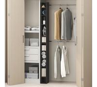 Furinno Fulda Organizador de Armario de 10 Niveles, Estante Abierto Ajustable, Organizador de Almacenamiento, Almacenamiento apilable, Ancho de 6 Pulgadas, para Armario, Dormitorio, Madera Negra