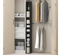 Furinno Fulda Organizador de Armario de 8 Niveles, Estante Abierto Ajustable, Organizador de Almacenamiento, Almacenamiento apilable, Ancho de 6 Pulgadas, para Armario, Dormitorio, Madera Negra