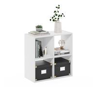 Furinno Gabinete de Almacenamiento cúbico, 2x2, Engineered Wood, Blanco