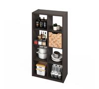 Furinno HERMITE Isla de Cocina, Almacenamiento de Cocina de 8 Cubos, estantería panadera, Isla con Almacenamiento, Roble Negro