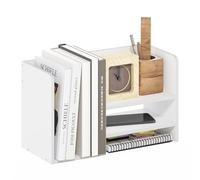 Furinno HERMITE Organizadores Y Accesorios De Escritorio con Archivador Organización De Oficina Estantería para Libros para Suministros Accesorios De Escritorio Blanco
