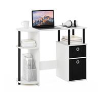 Furinno Jaya Escritorio para Juegos con Cajones, Escritorio para Computadora, Escritorio para Oficina En Casa, Dormitorio, Sala De Estudio, Blanco