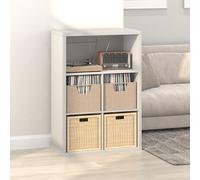 Furinno Jaya Estantería Amplia 24 estantes CD Multimedia Ajustable fácil de Montar para CD BLU-Ray Juegos Sala de Estar Oficina Blanco Liso