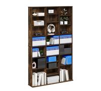 Furinno Jaya Estantería Ancha de 24 estantes CD Multimedia Ajustable 8x3 para DVD BLU-Ray Juegos fácil de Montar Sala de Estar y Oficina Blanco