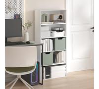 Furinno Jaya Estantería De 5 Niveles, 132 Cm De Alto con Estante Ajustable, 24 X 60 X 132 Cm, para Oficina En Casa, Dormitorio Y Sala De Estar, Color Blanco