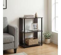Furinno Jaya - Estantes de almacenamiento de 3 niveles, estante negro para libros, estantería de almacenamiento abierta, para organización y almacenamiento, sala de estar, oficina en casa, dormitorio