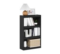Furinno Jaya Home Improved Librería Estantería Ajustable de 3 Niveles, Madera Negra