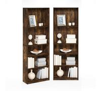 Furinno Jaya - Juego de 2 estantes para Libros, estantería de 5 Niveles, con Estante Ajustable, 24,13 Pulgadas de Profundidad x 62,23 cm de Ancho x 180,85 cm de Alto, para Oficina en casa, Sala de