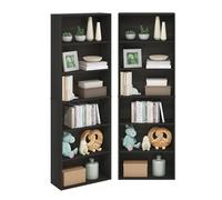 Furinno Jaya - Juego de 2 estantes para Libros, estantería de 6 Niveles, 24,1 cm de Profundidad x 62,51 cm de Ancho x 180,49 cm de Alto, para Oficina en casa, Sala de Estar, café expreso