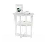 Furinno Jaya Mesa Auxiliar Ovalada, Blanco