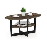 Furinno Jaya Mesa de café, Engineered Wood, Nuez Columbia/Negro, Pack de 1
